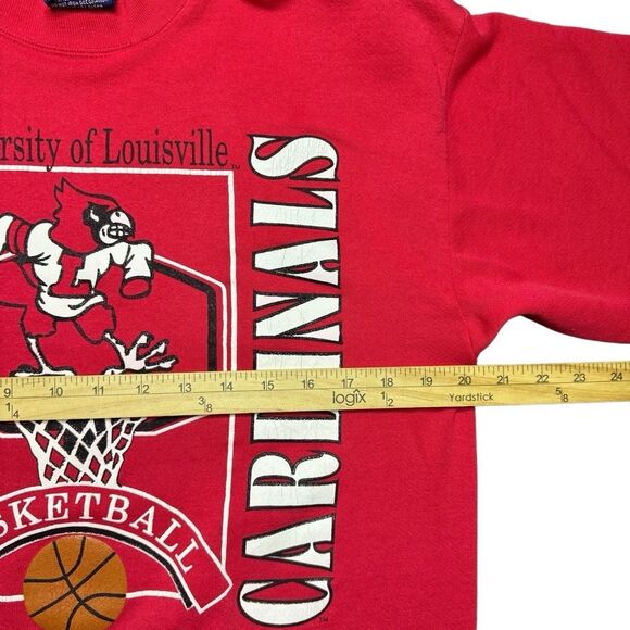 Vintage Louisville Cardinals Basketball Mens L MADE IN USA Sweatshirt 1992 NCAA - Picture 9 of 10